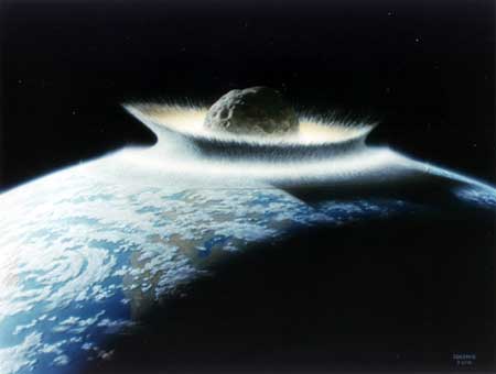 Asteroid hitting earth
